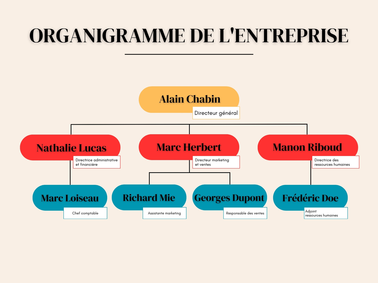 Beige Organigramme de l'entreprise Graphique