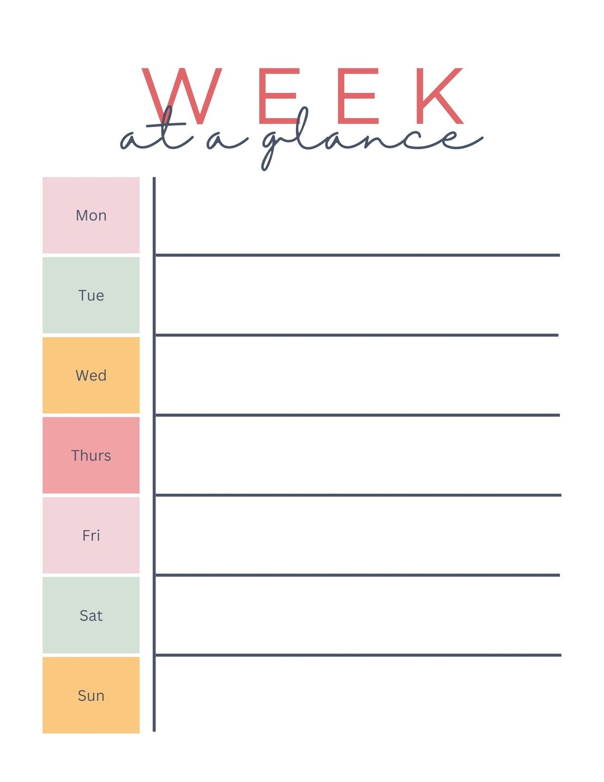 Colorful Weekly Planner