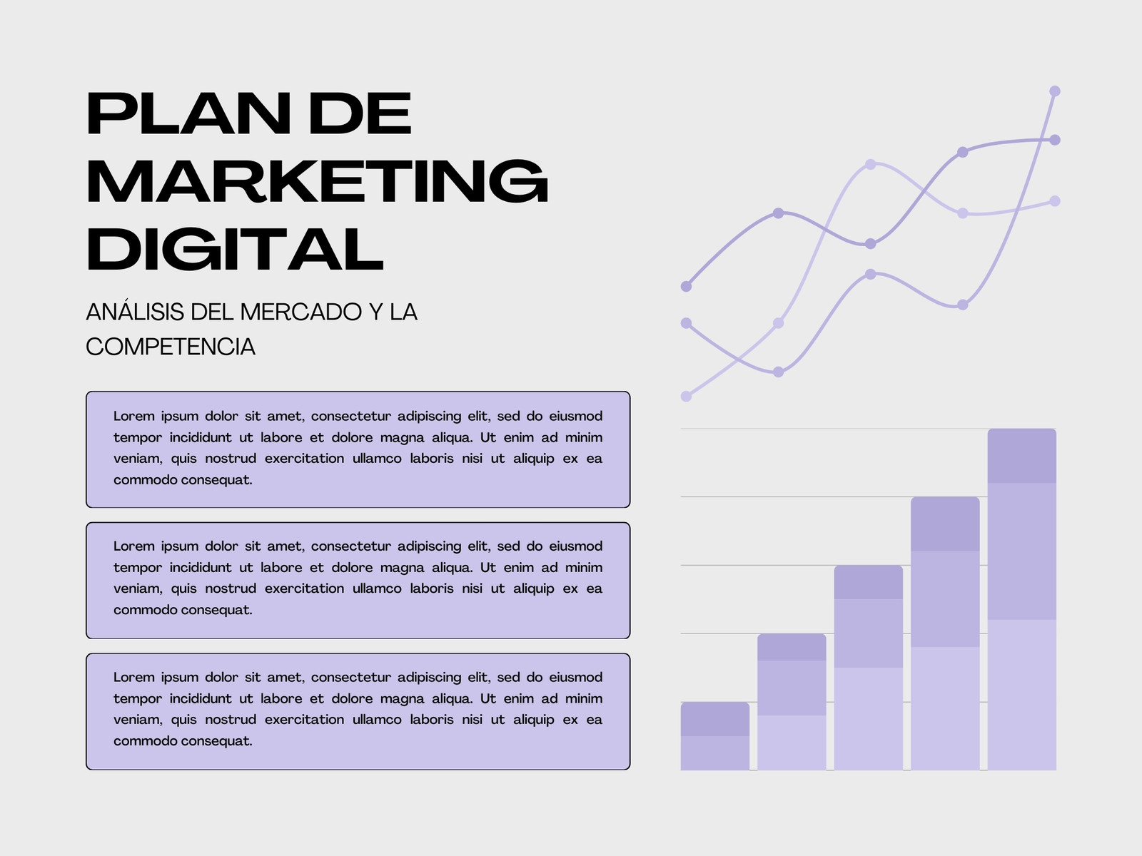 Gráfico Plan de Marketing Digital Moderno Lila