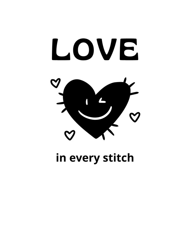 Playful Cute Love Quote Pop Culture T-Shirt Canva template, black
