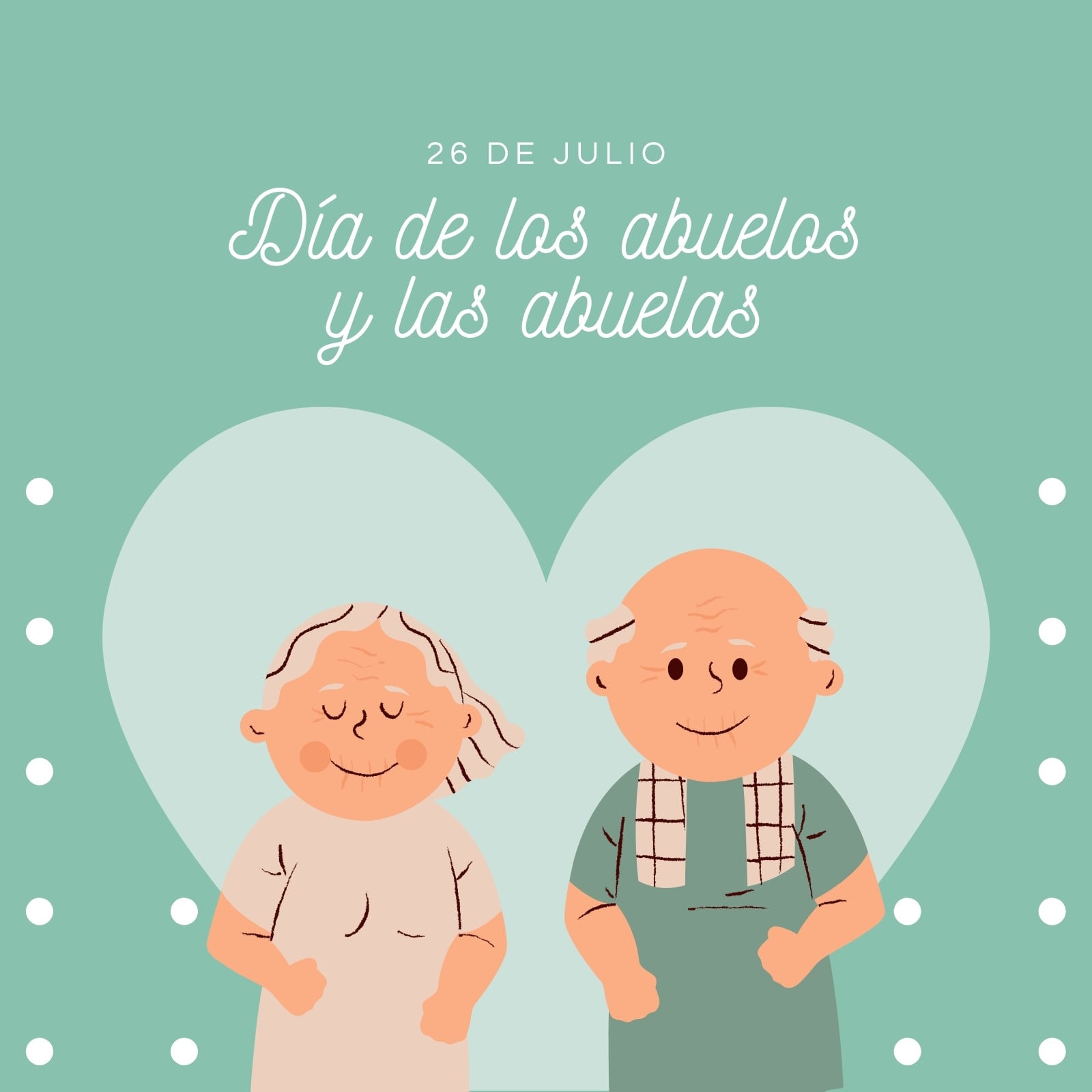 Post para Instagram Día de los Abuelos y las Abuelas Simple Verde