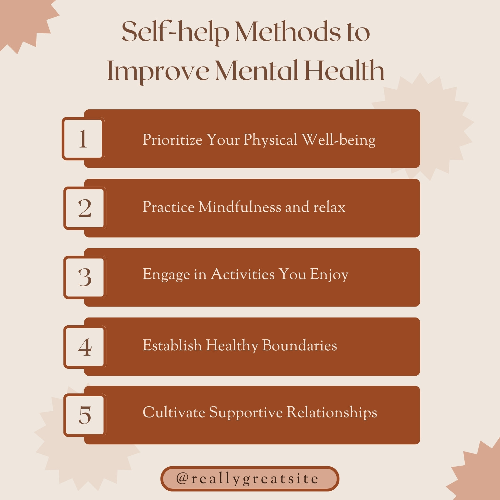 Beige Brown Warm Self-help Methods Mental Health Instagram Post