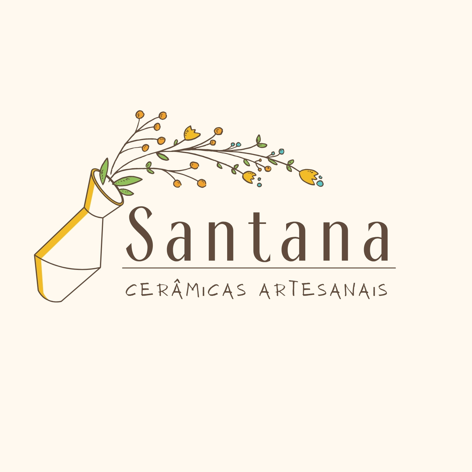 Logotipo para Ceramistas Creme e Verde