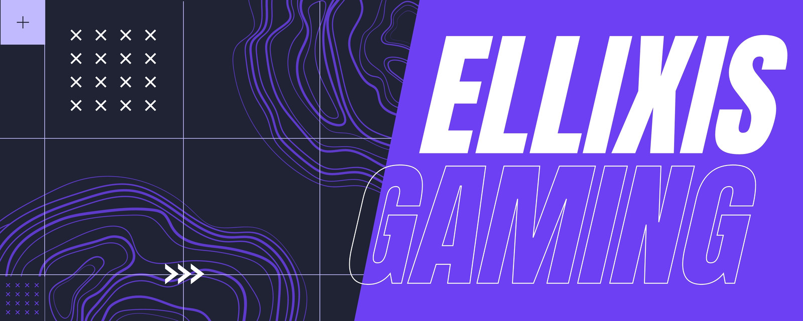 Dunkelblau Lila Weiß Taktisches Gaming Twitch-Banner