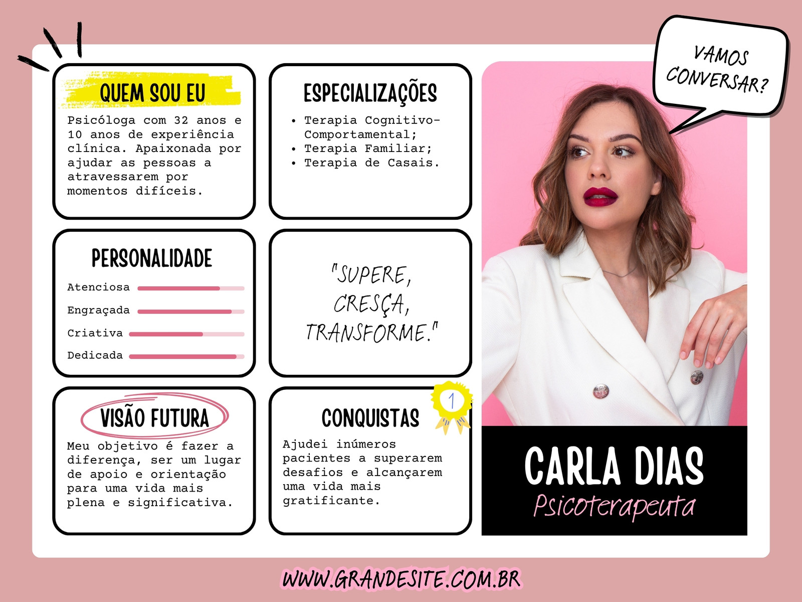 Gráfico de Persona Terapeuta Divertido Rosa
