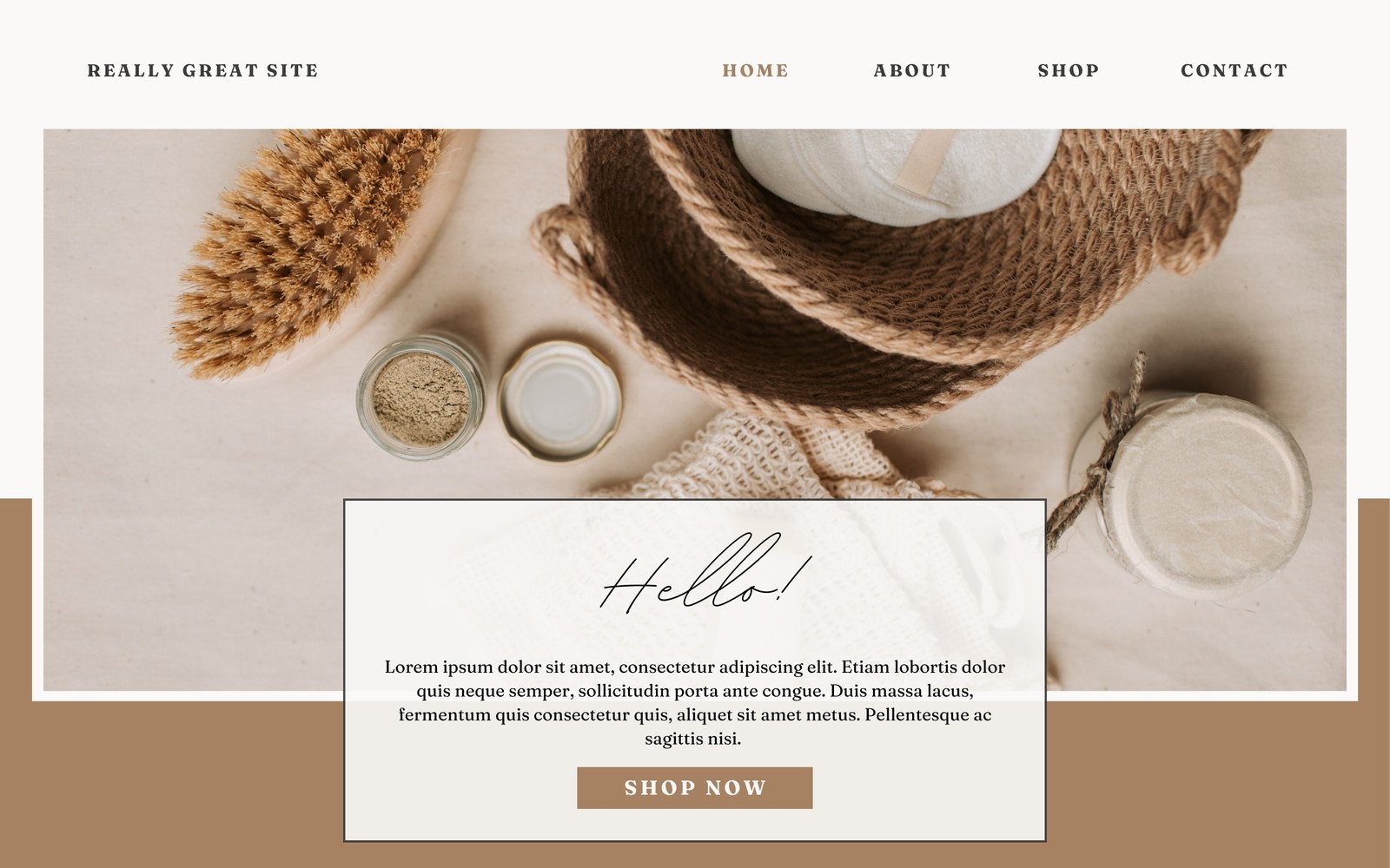 Beige Brown Minimalist Candle Store Website Desktop Prototype