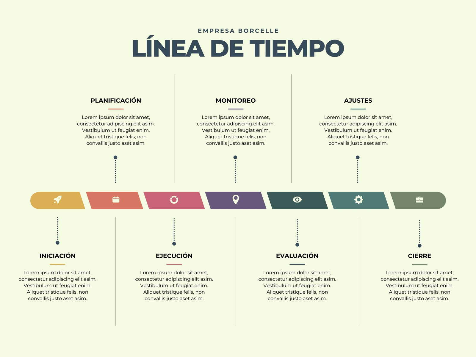 Gráfico Línea de Tiempo Profesional Multicolor