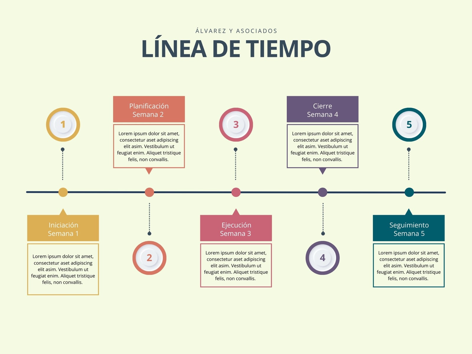 Gráfico Línea de Tiempo Profesional Multicolor
