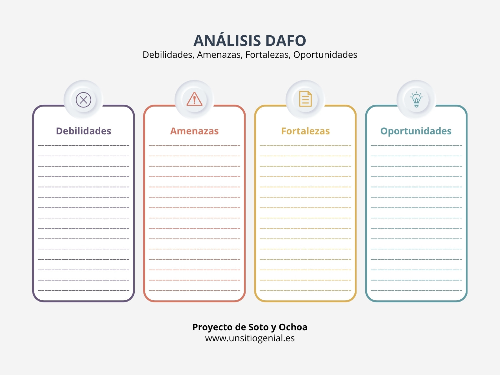Gráfico Análisis DAFO Profesional Multicolor