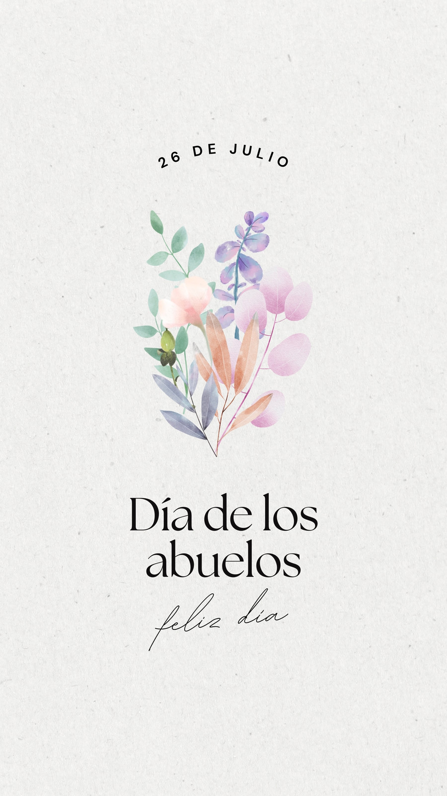 Historia de Instagram Dia de los Abuelos Flores Minimalista Beige