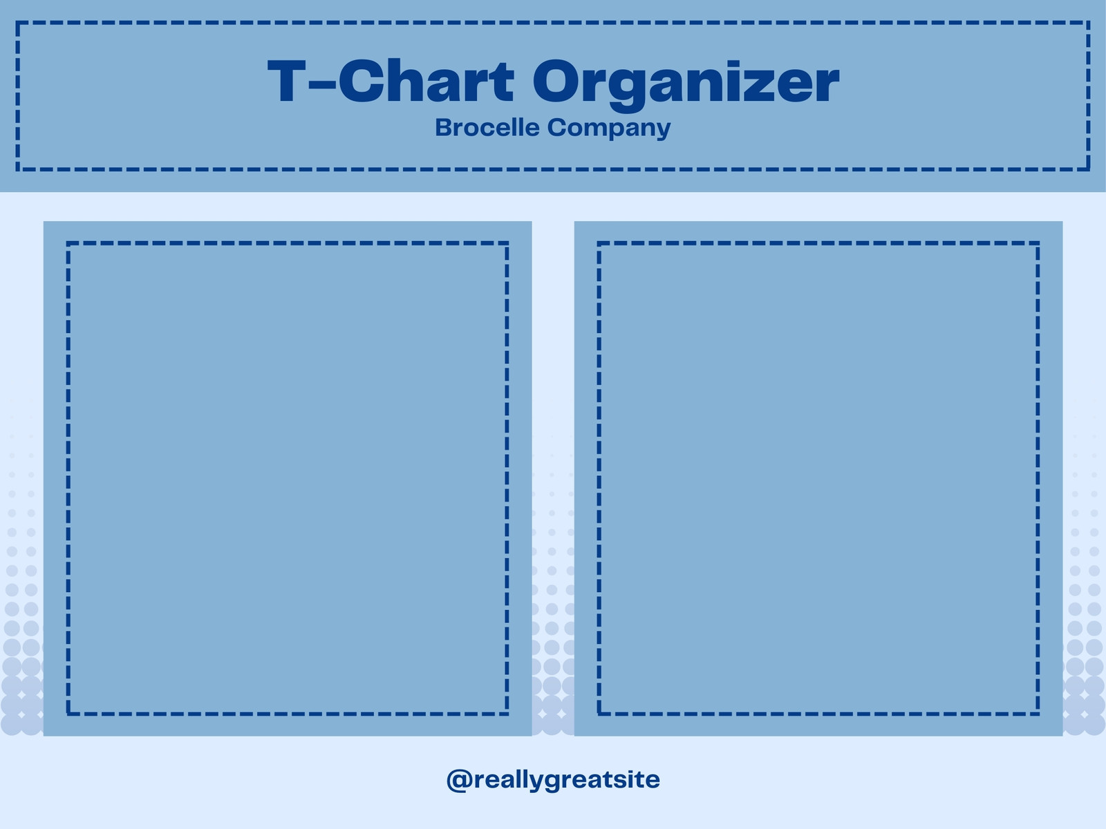 Blue Lined T Chart Concept Map