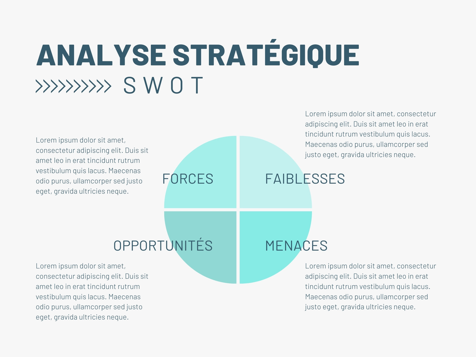graphique analyse stratégique SWOT moderne minimaliste bleu