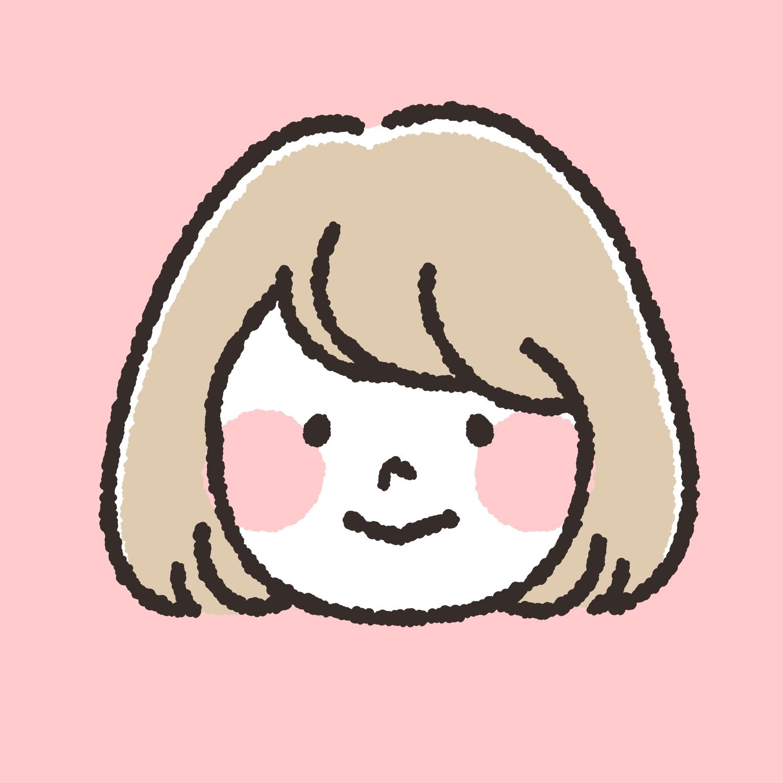 ピンク　かわいい　シンプル　女の子　アバター