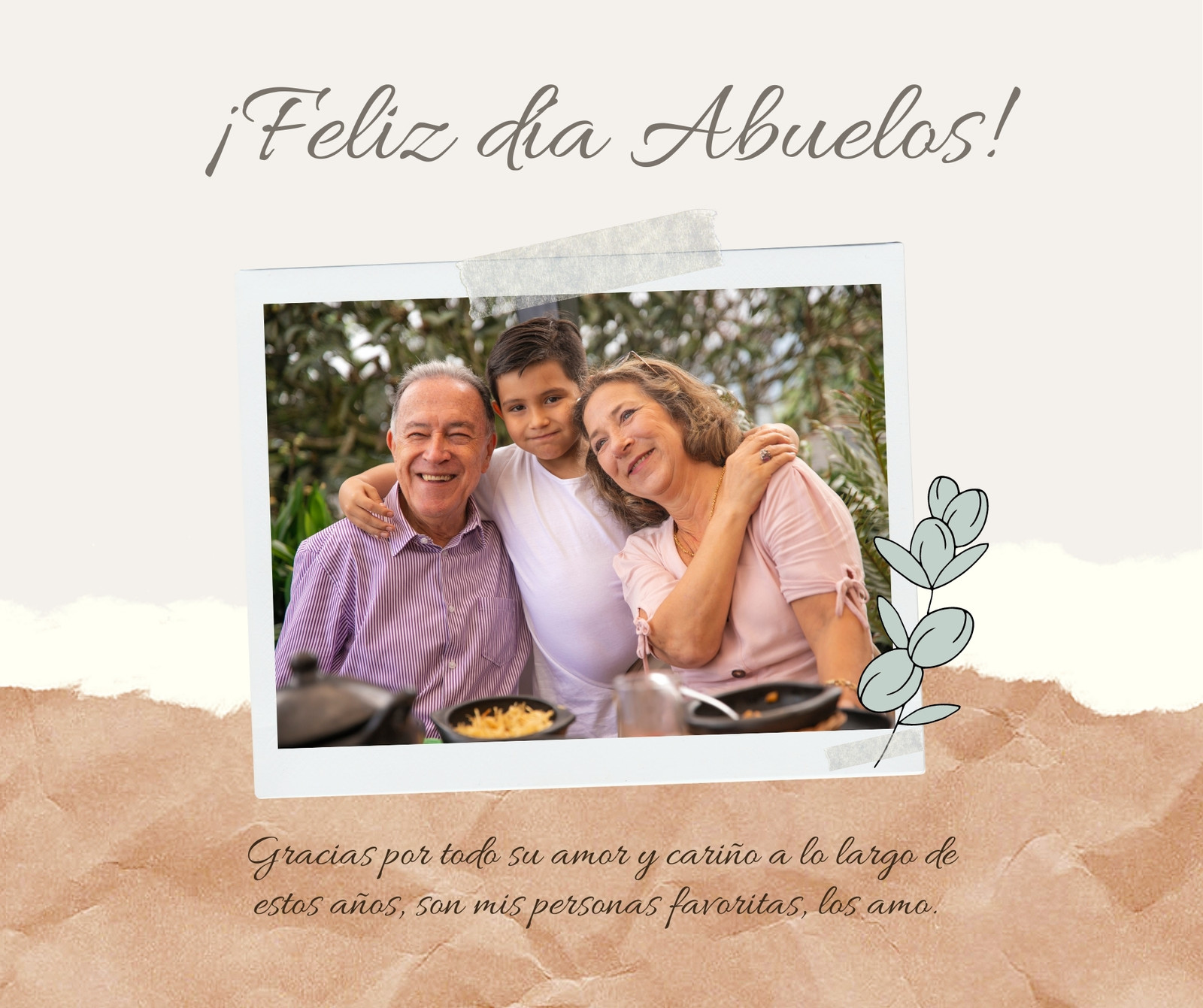 Post para Facebook - Día de los abuelos - Recortes y beige