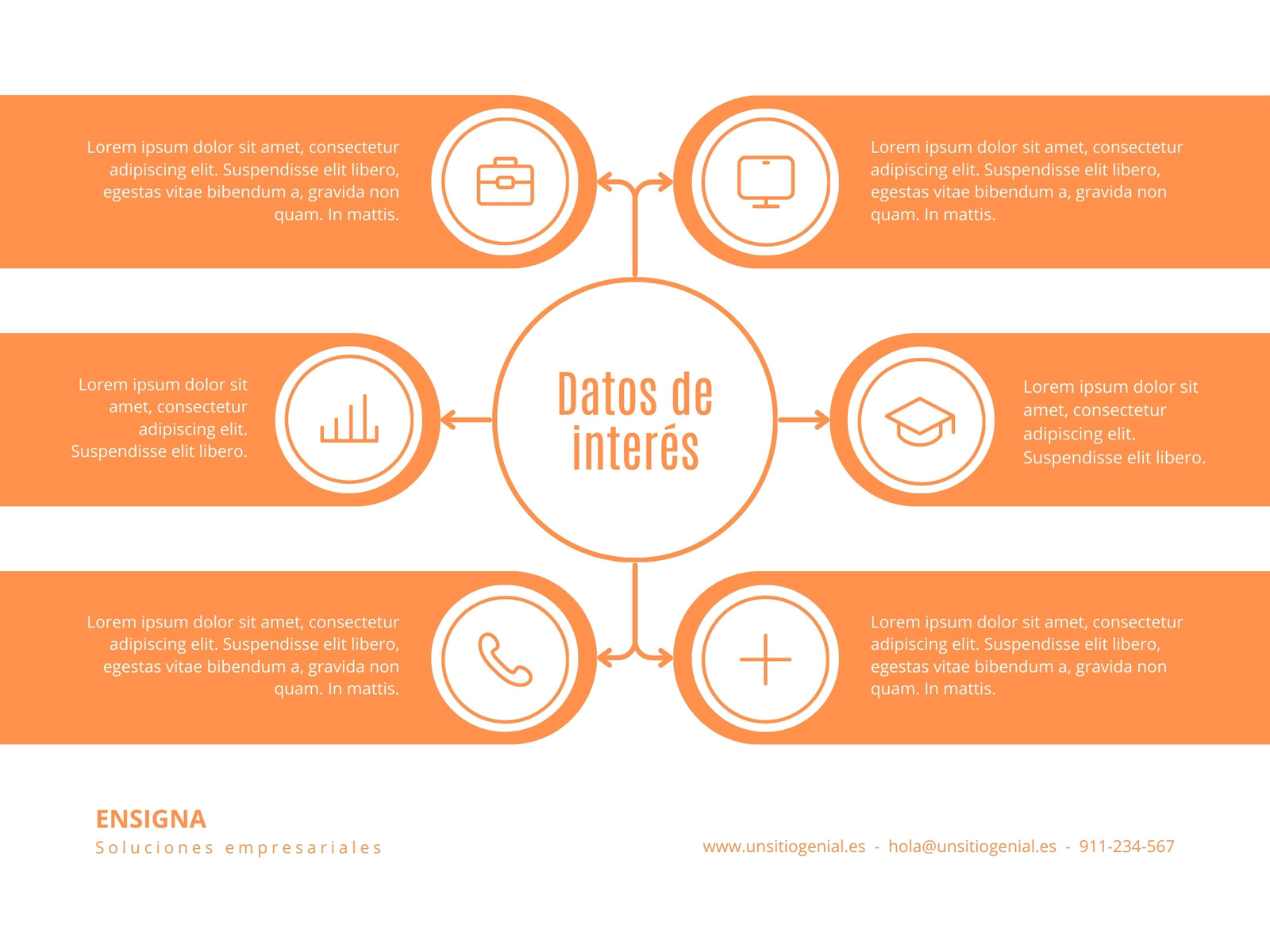 Gráfico Datos de interés iconos Profesional Naranja