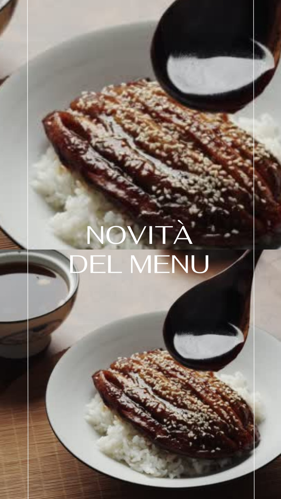 Storia TikTok Bianco Marrone Collage Digitale Cibi e Bevande 