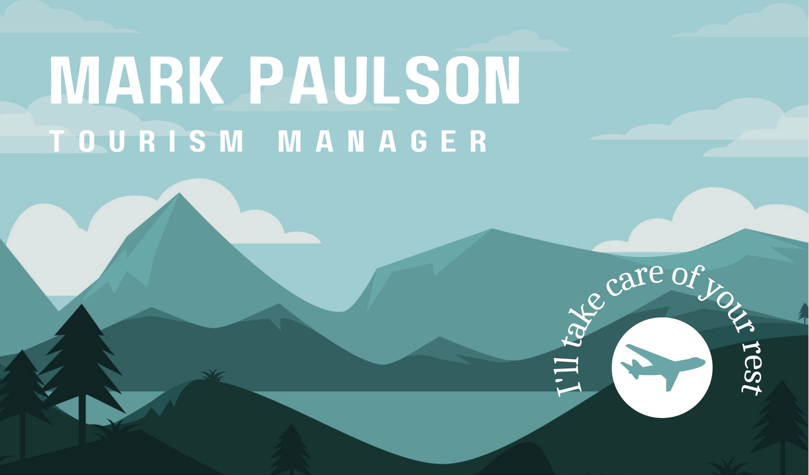 Green White Organic Clean Tourism Manager Business Card