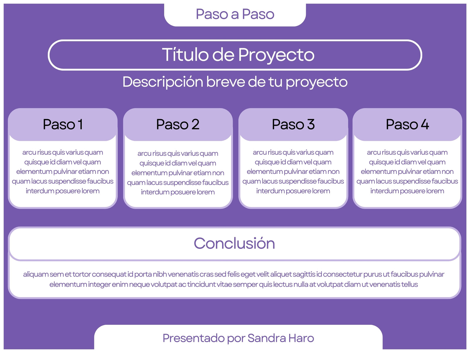 Gráfica Presentación de Proyecto Moderno Profesional Morado y Lila