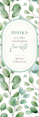 Elegant Aesthetic Watercolor Eucalyptus Leaves Bookmark Canva template, green