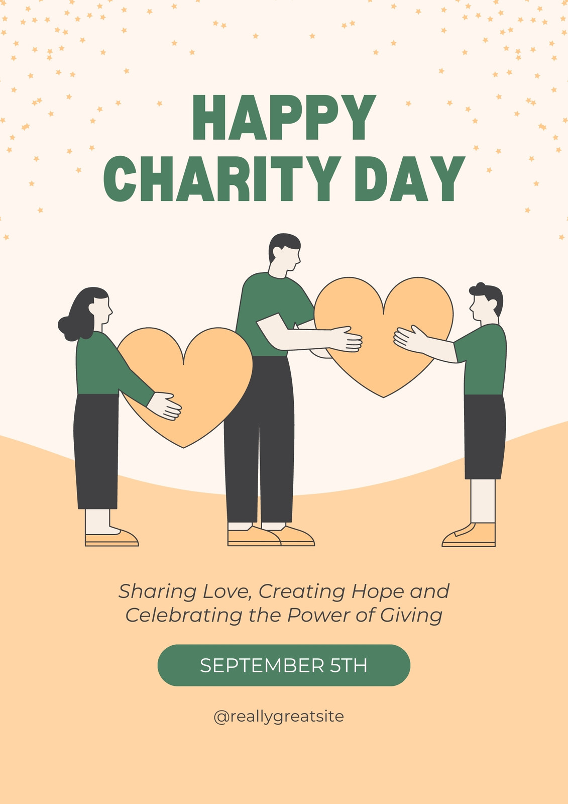 Cream and Green Simple Charity Day Document A4