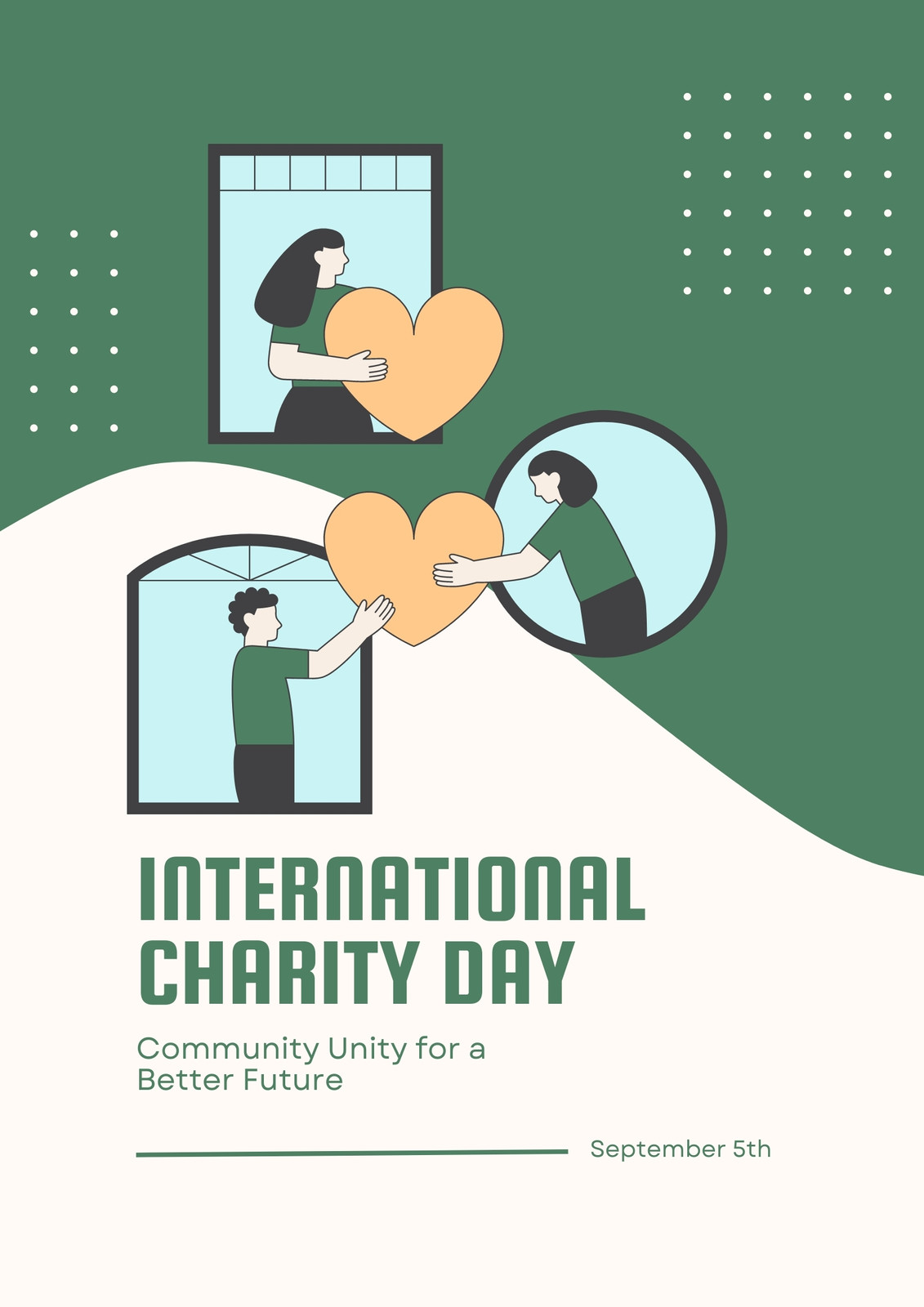 White and Green Simple Charity Day Instagram Document A4