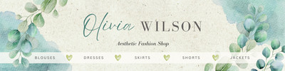 Elegant Aesthetic Watercolor Eucalyptus Leaves Etsy Shop Cover Canva template, green