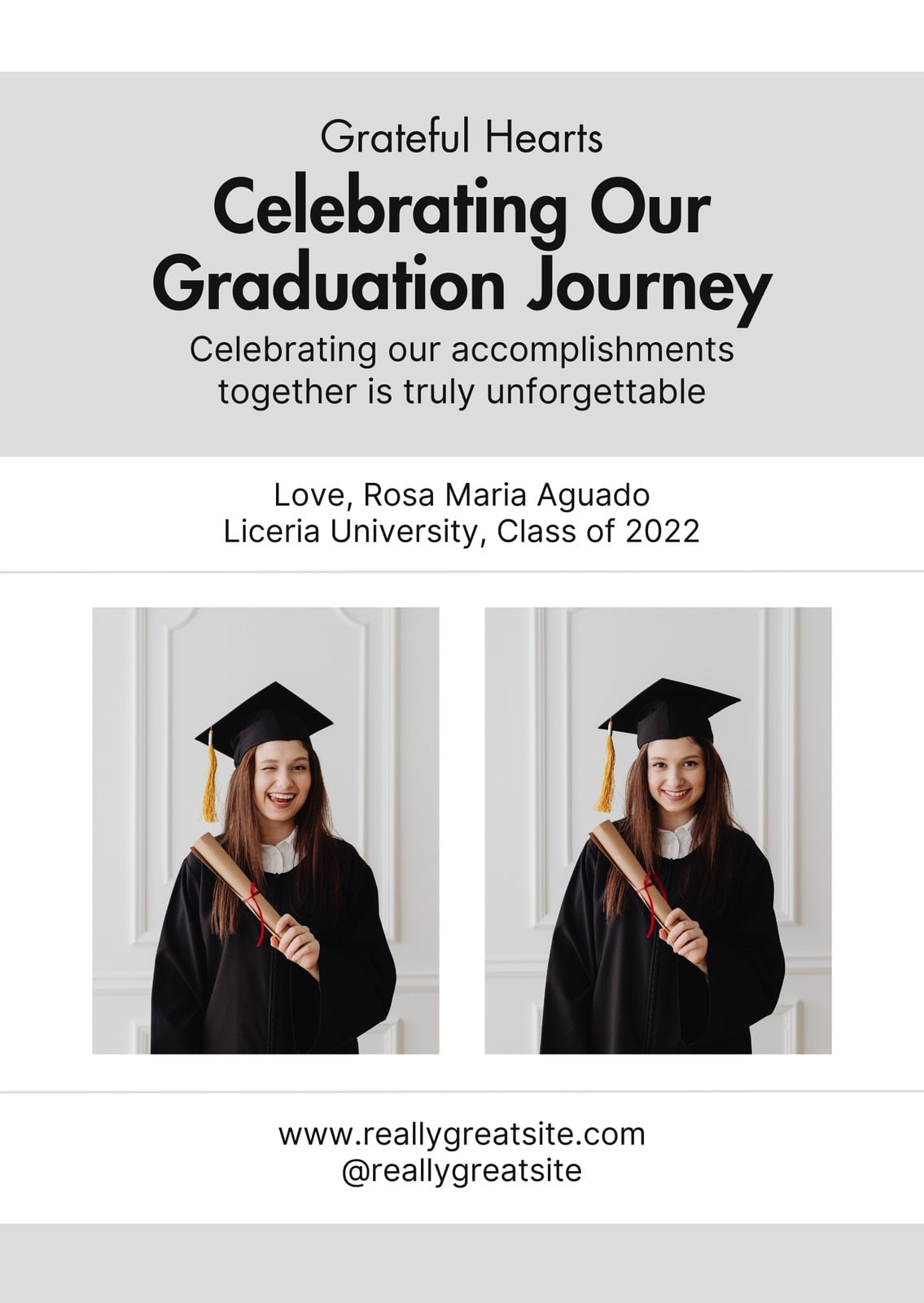 Free custom printable graduation thank you card templates | Canva
