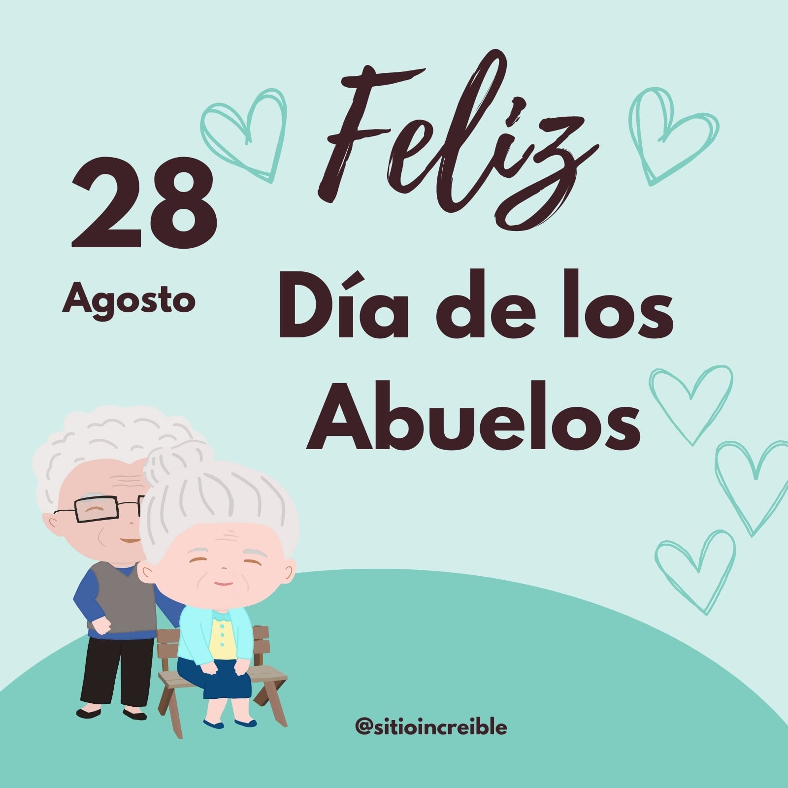 Post para Instagram - Día de los abuelos - Ilustrado y verde