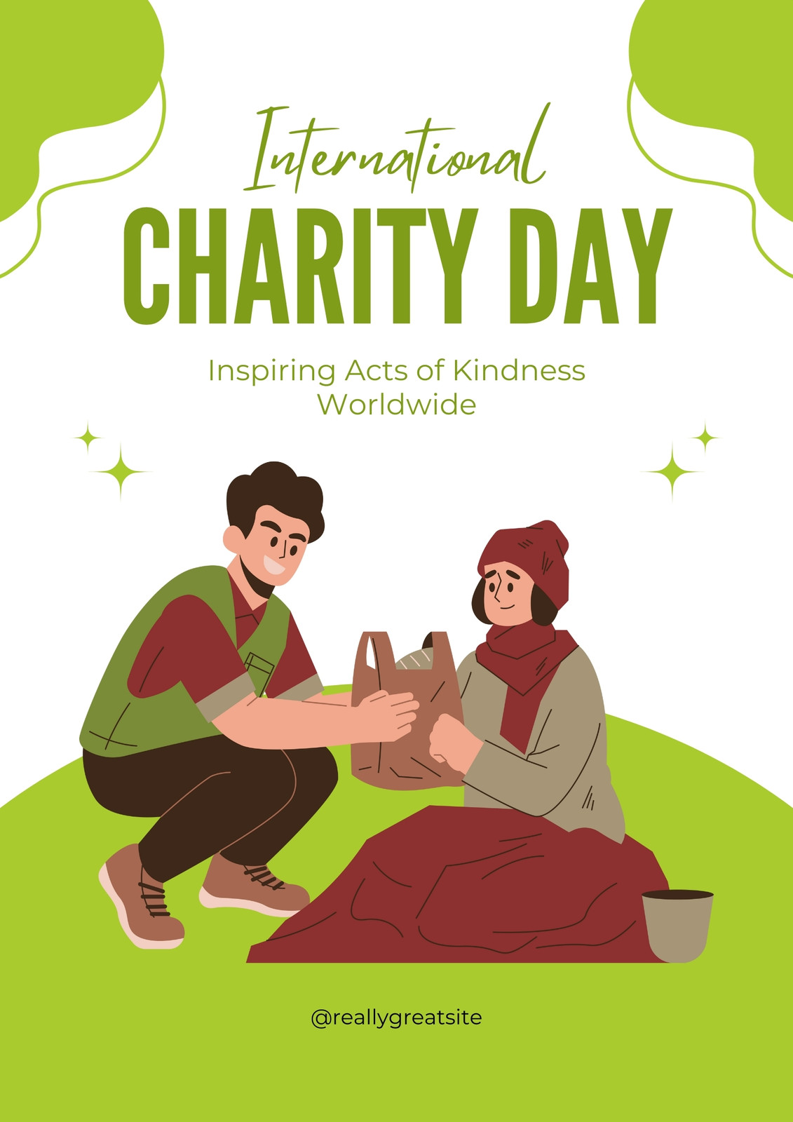Green and White Simple Charity Day Document A4
