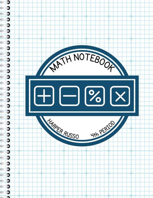 Free printable custom math notebook cover templates | Canva