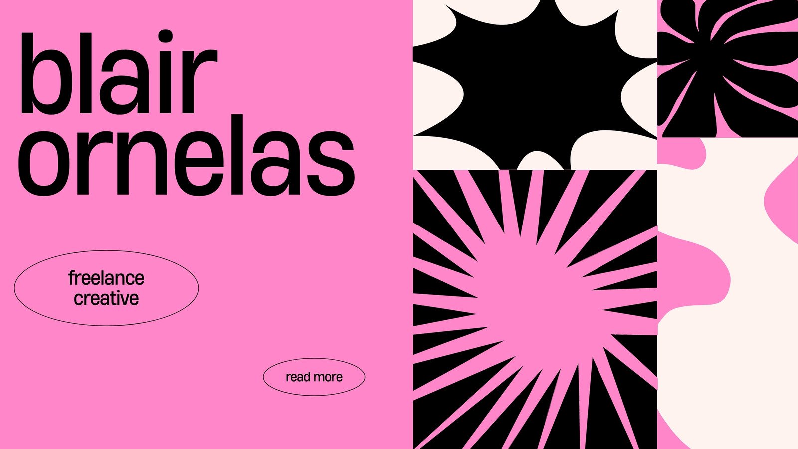 Personal Brand Portfolio Website in Fuchsia Black Cream Anti-Design Style