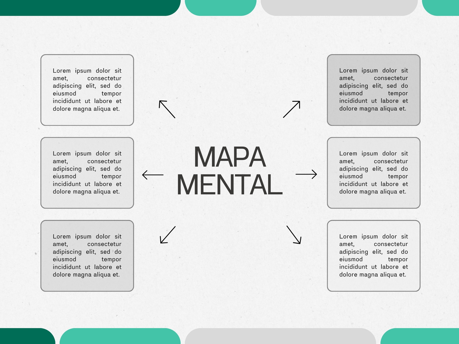 Gráfico Mapa Mental Lluvia de Ideas Moderno Gris