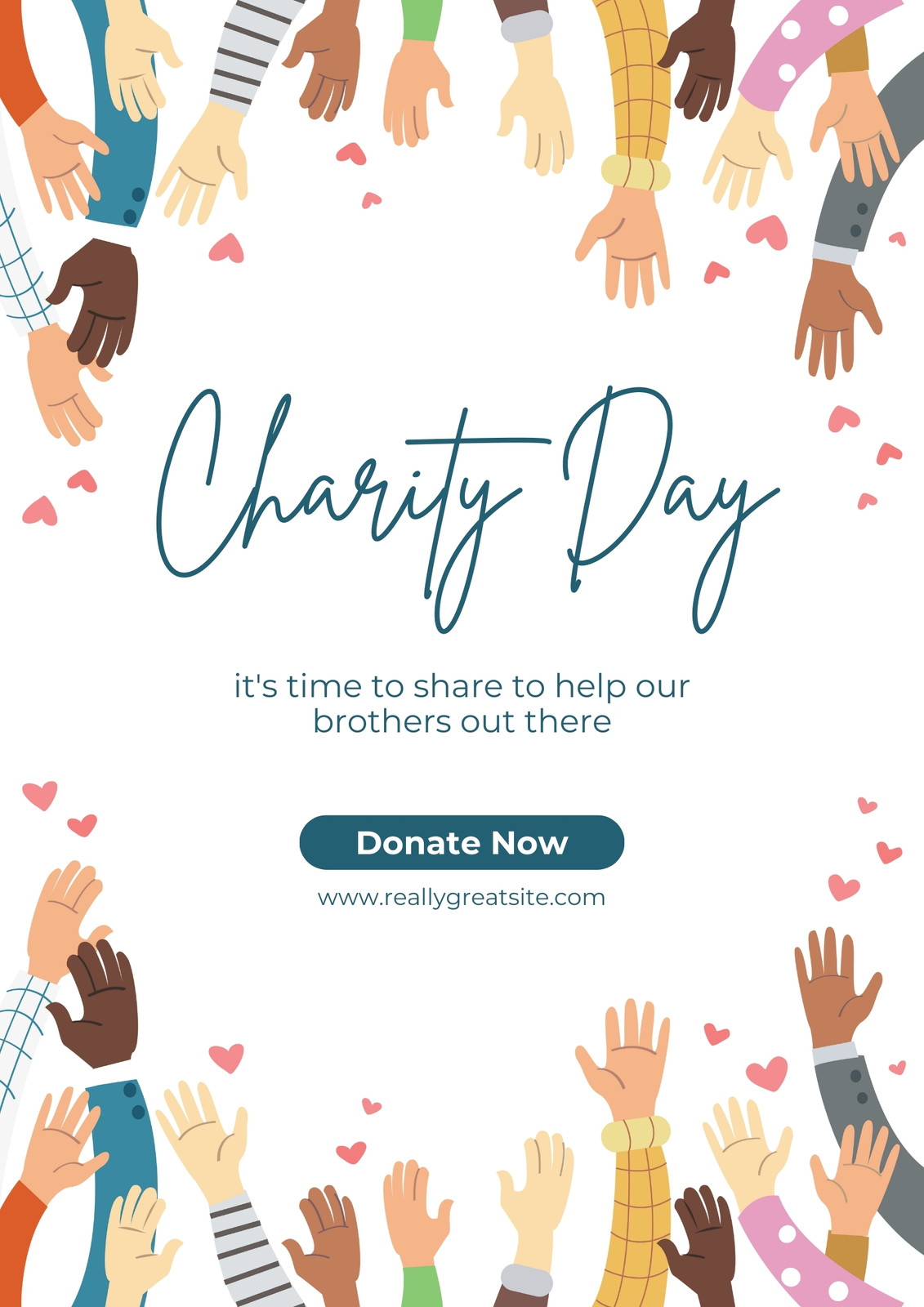 White and Blue Simple Charity Day Documen A4