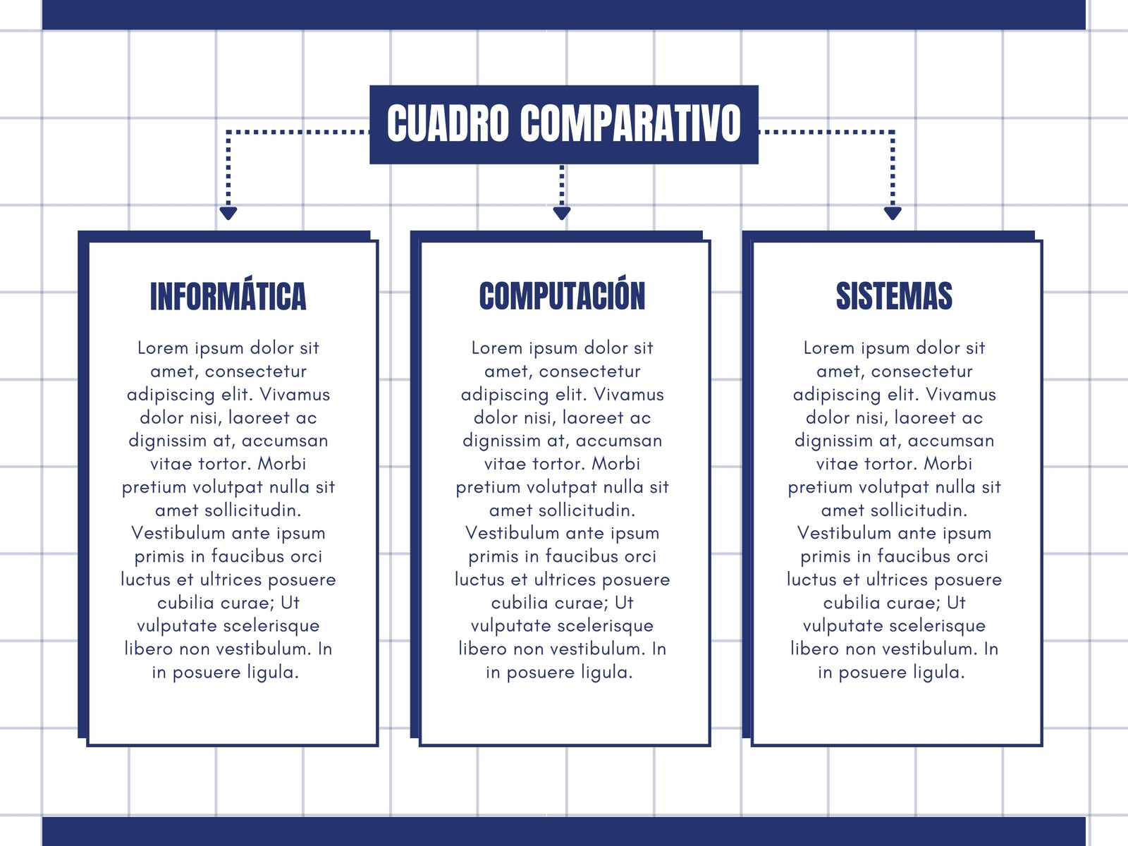 Gráfico Cuadro Comparativo Informática Simple Azul y Blanco