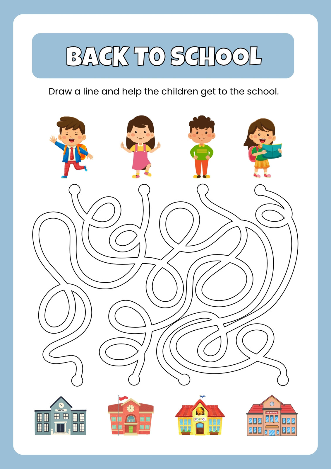 Back To School Maze Worksheet