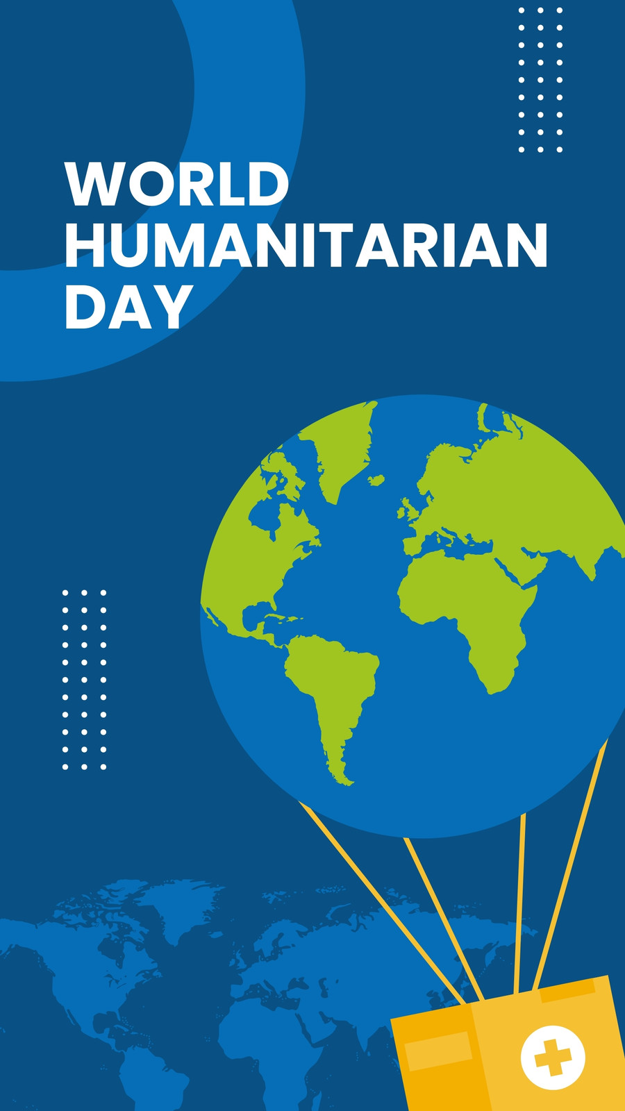 Blue Illustrative World Humanitarian Day Instagram Story