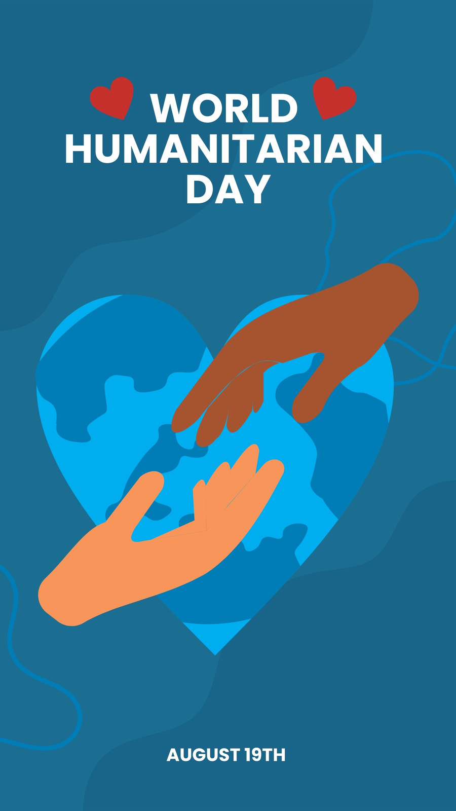 Blue Illustration World Humanitarian Day Instagram Story