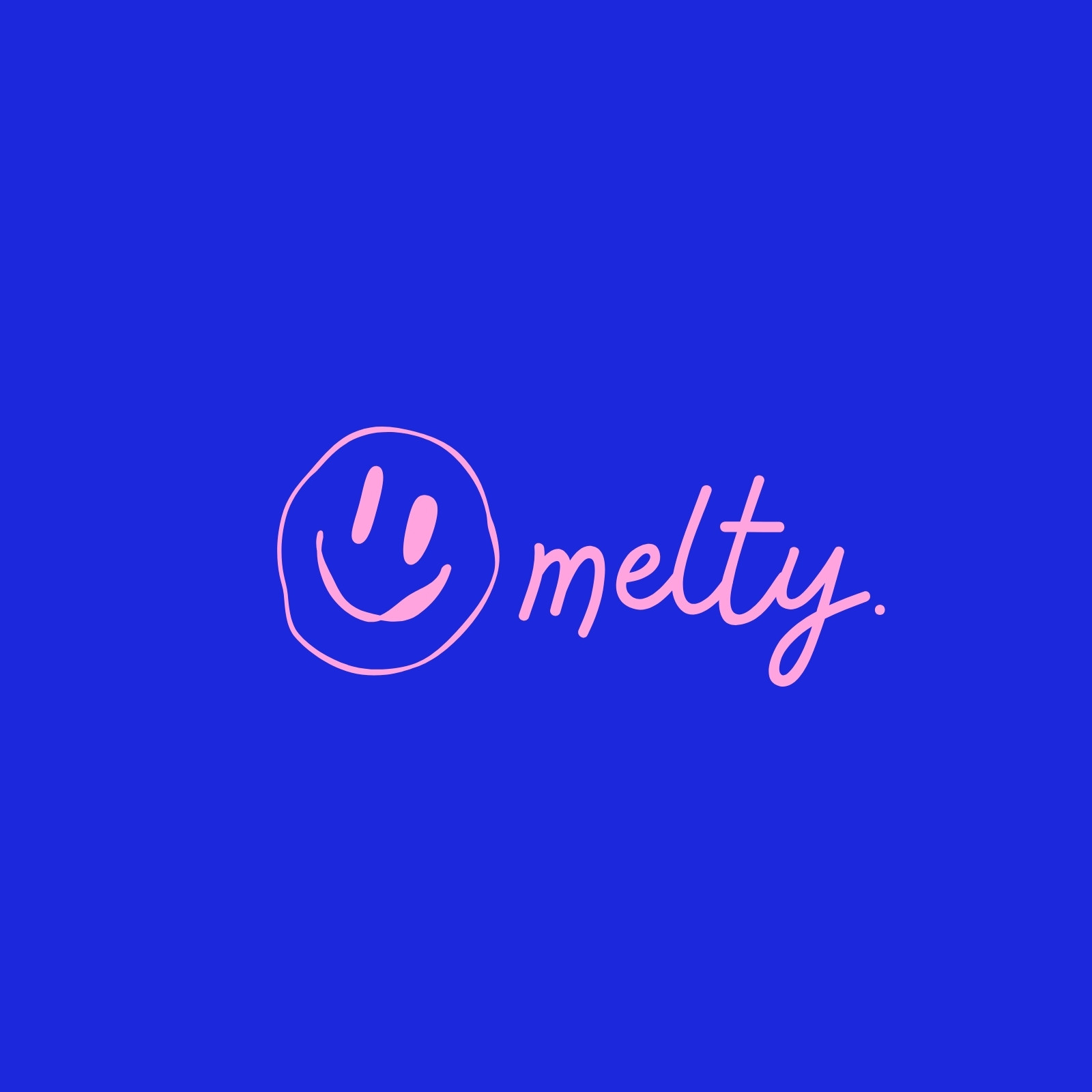 Blue Pink Bold Aesthetic Smiley Face Logo