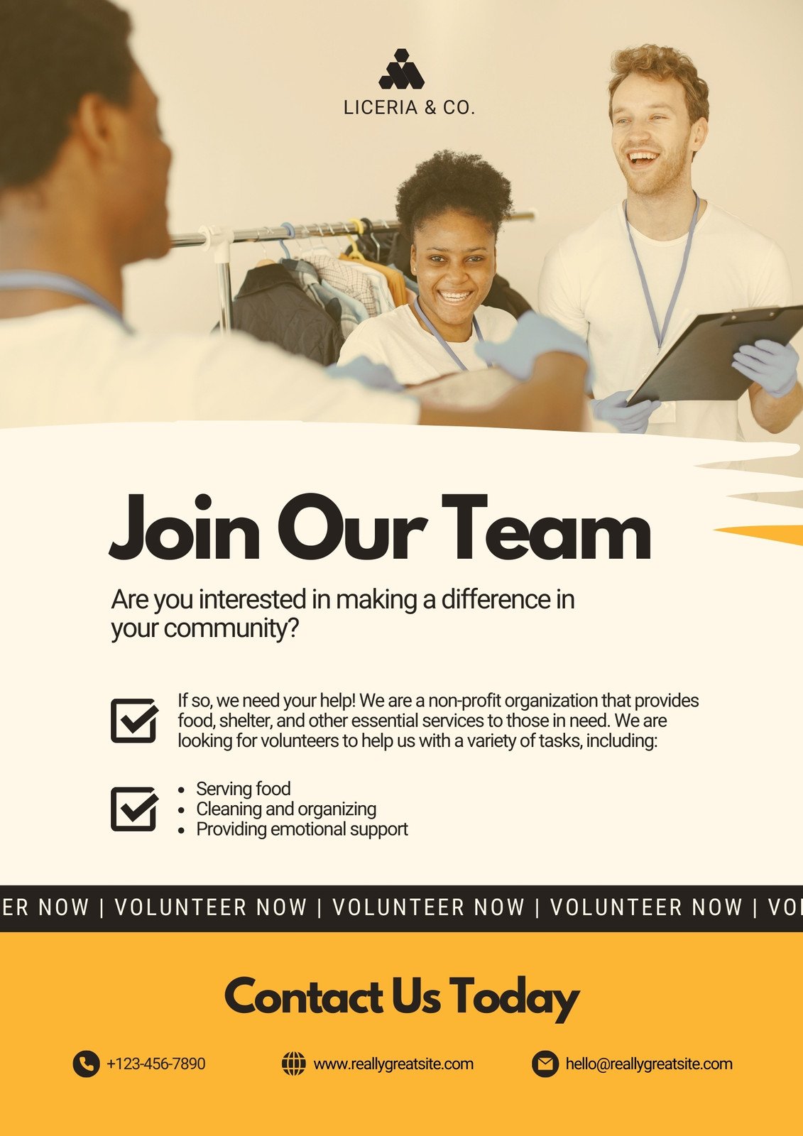 Yellow and Cream Clean Graphic Call to Action Flyer