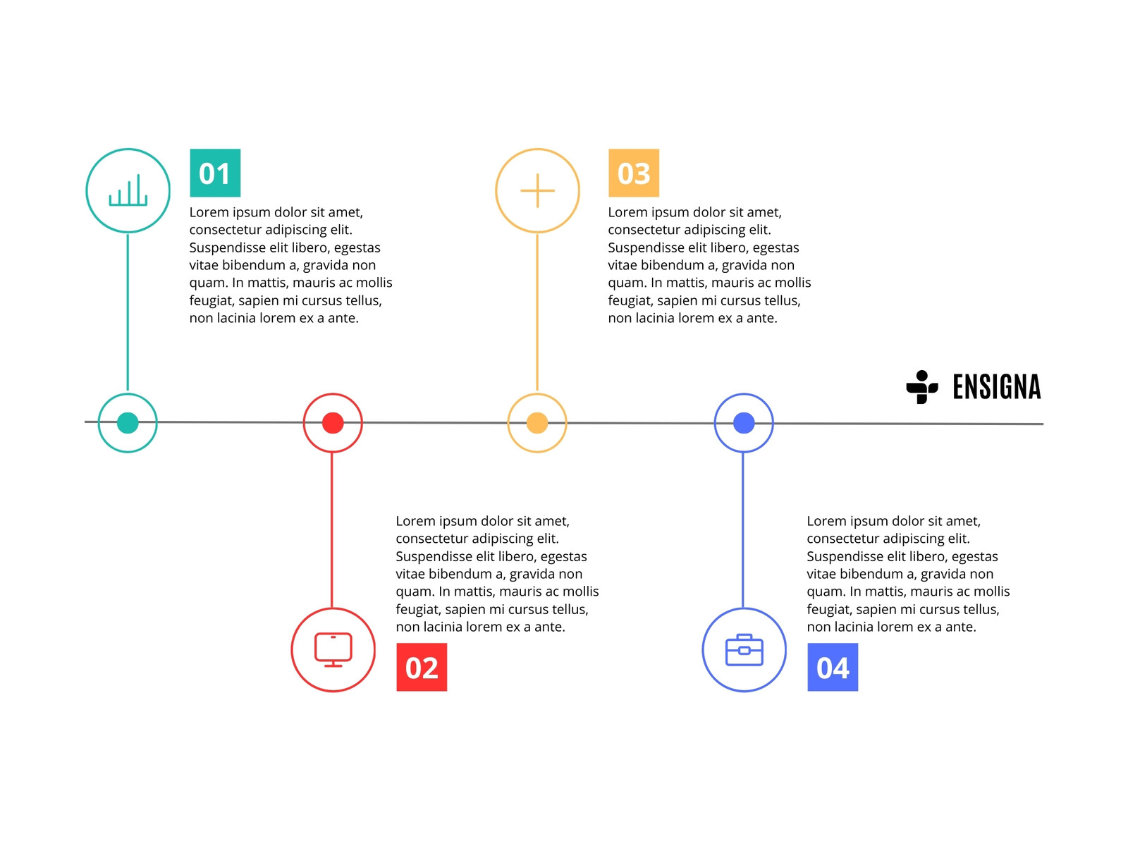 Gráfico Línea del tiempo iconos empresa Sencillo Multicolor