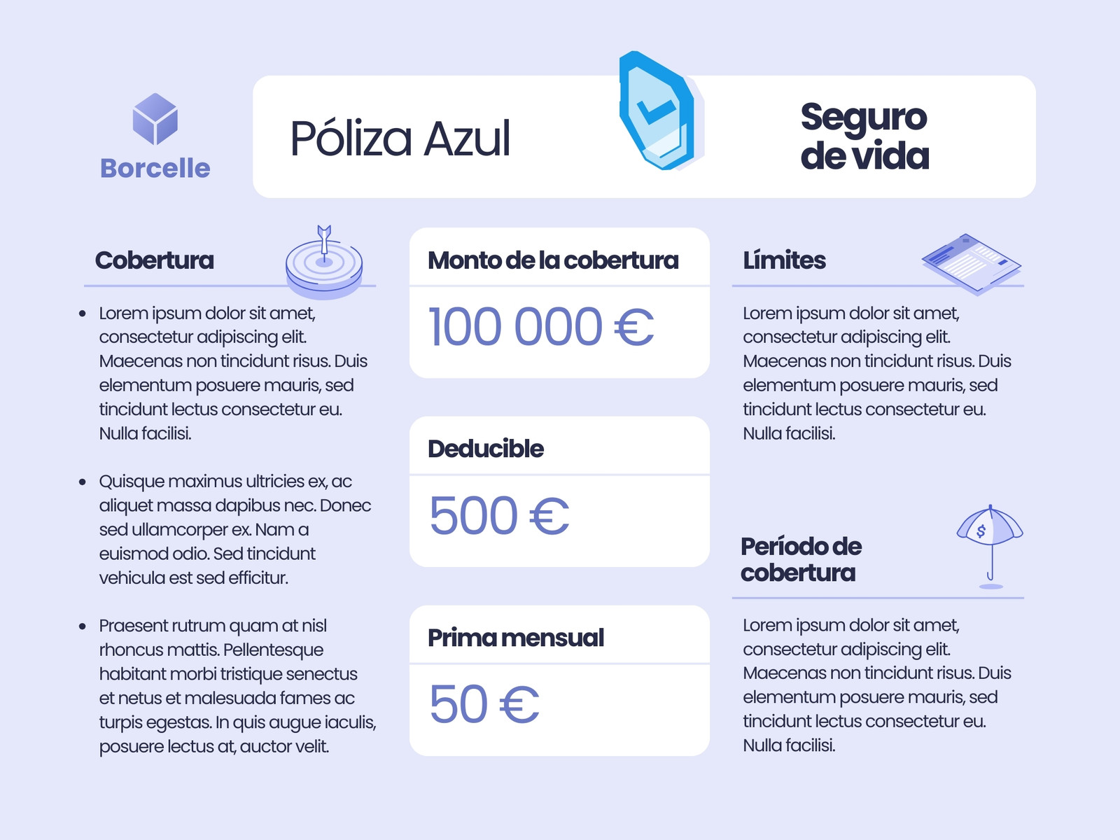 Gráfico Póliza Seguro de Vida Ilustrado Moderno Violeta