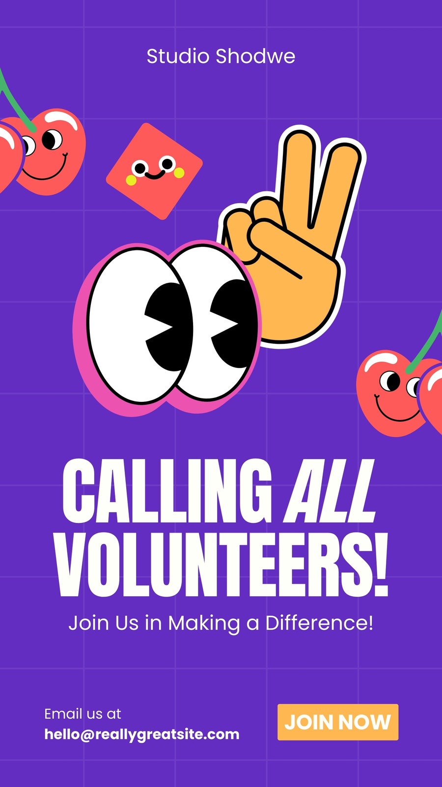 Purple Playful Open Volunteer Announcement Instagram Story