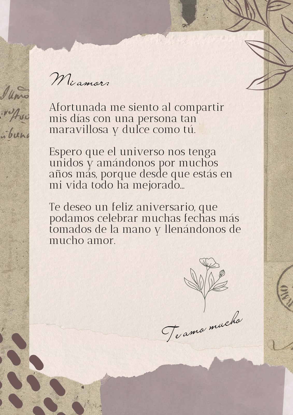Documento a4 imprimible de carta de amor para una persona especial en amor y amistad