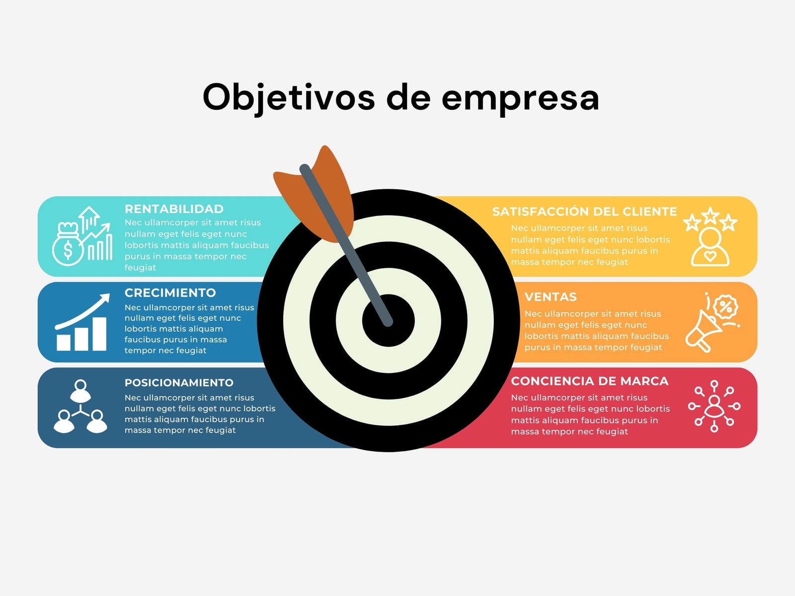 Gráfico Objetivos de Empresa Negocio Corporativo Multicolor