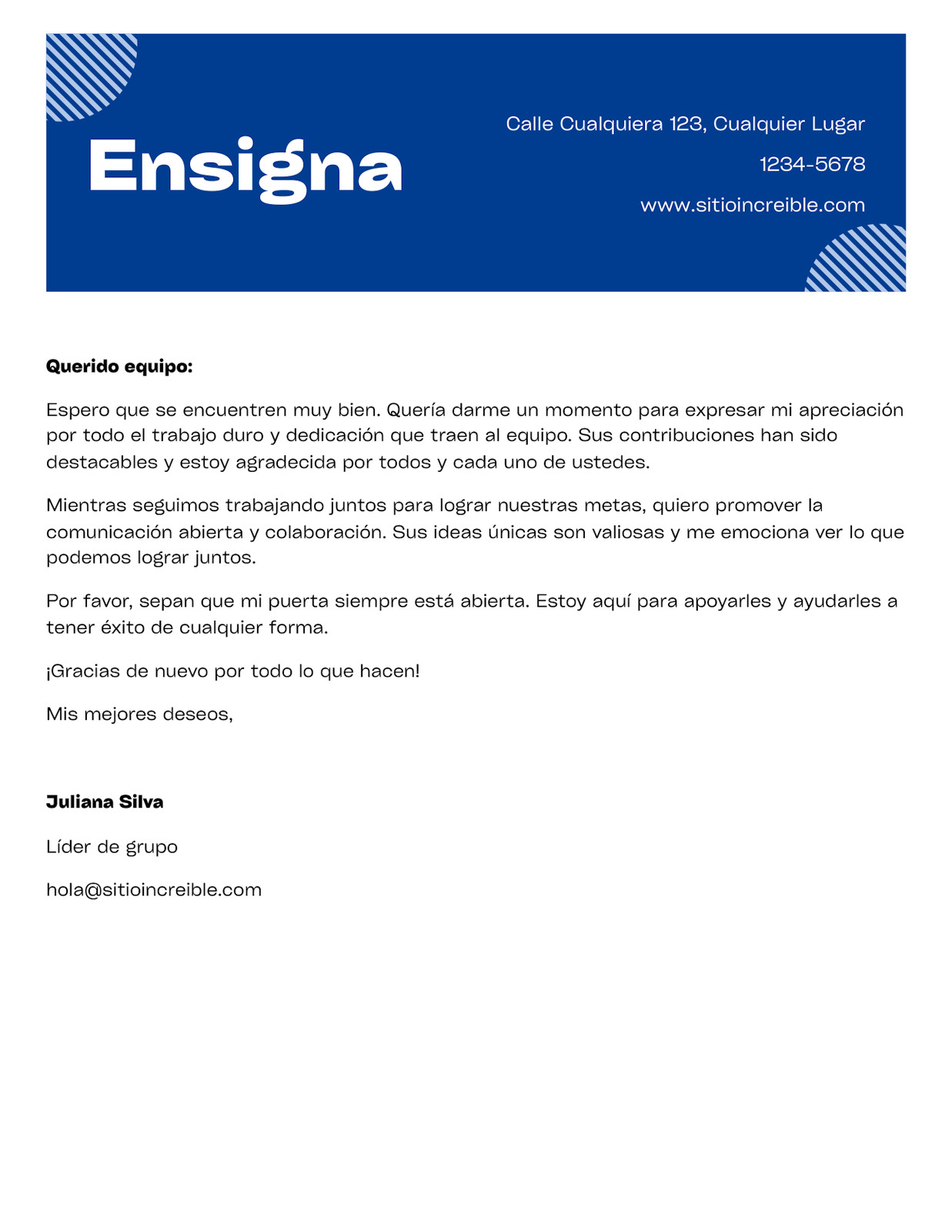 Doc Membrete Estándar Corporativa Minimalista Azul