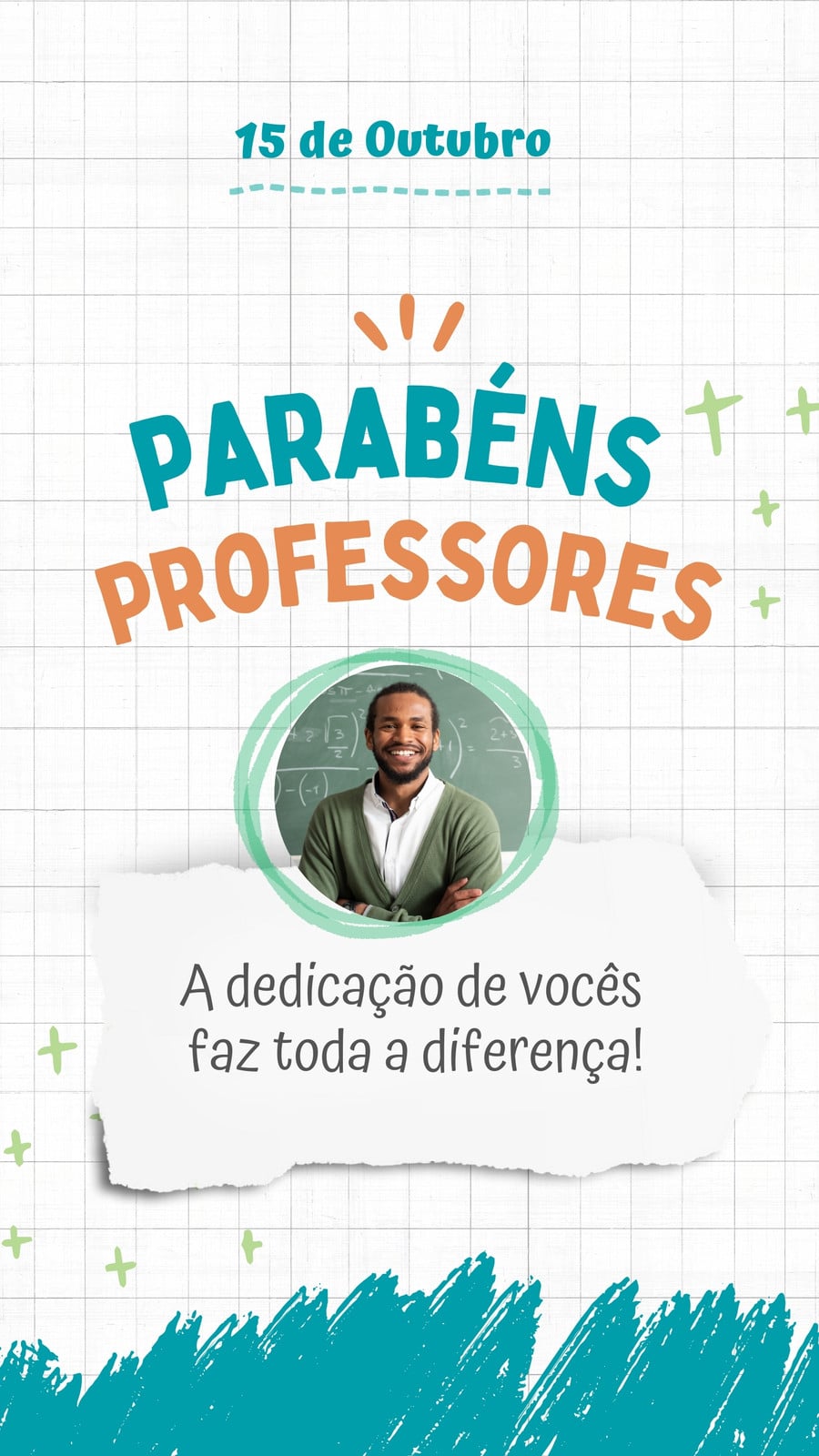 Dia do professor ilustração colorido instagram story