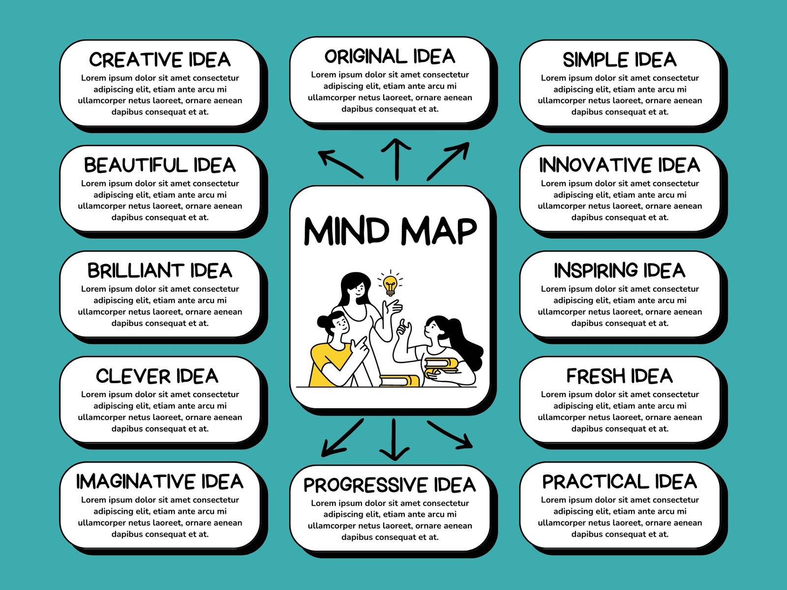 Blue Creative Mind Map Graph