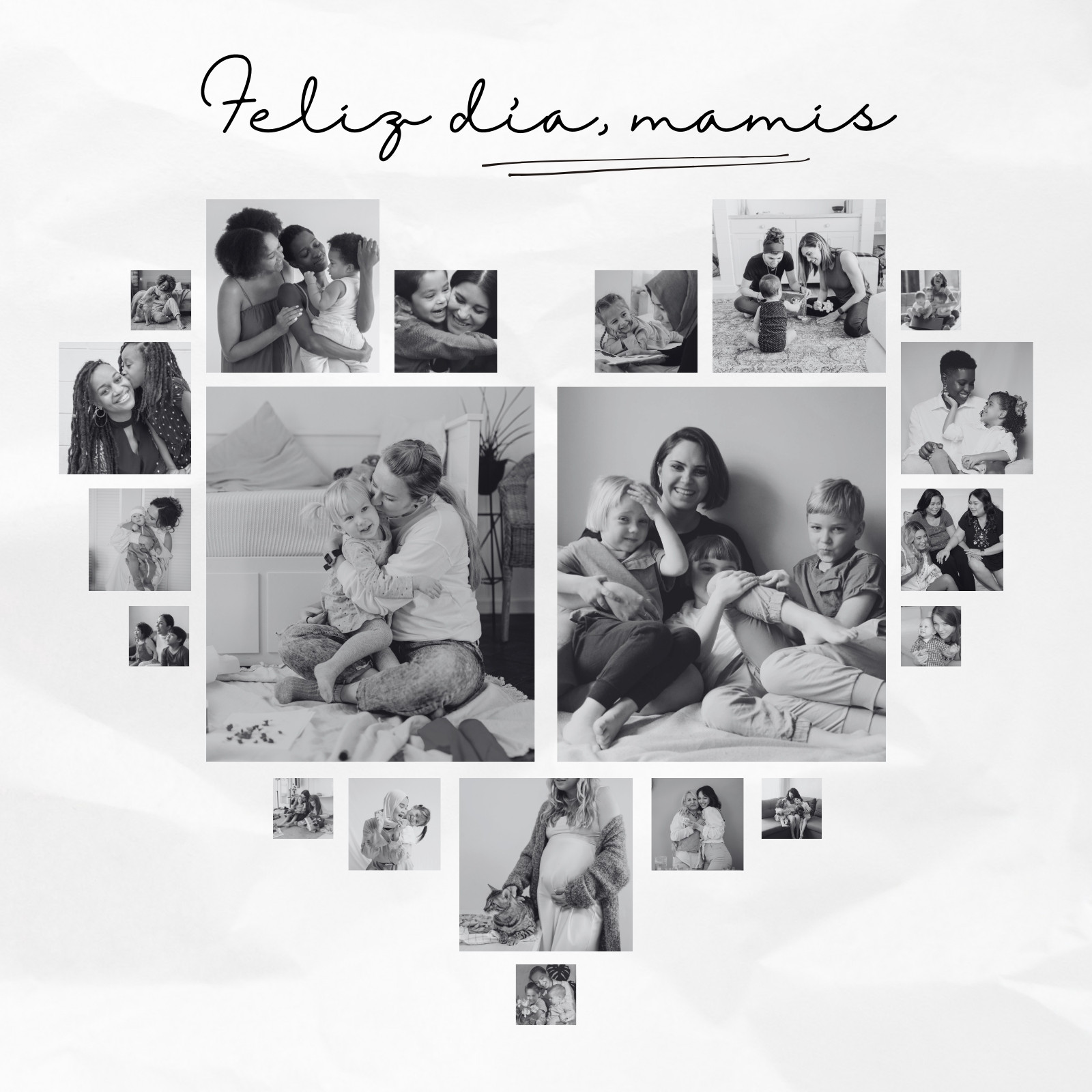 Post Para Instagram Collage Día de la Madre Minimalista Blanco y Negro