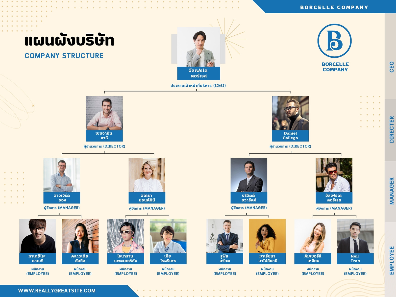 สีครีม สีฟ้า สีพาสเทล ทันสมัย ทางการ แผนผังบริษัท กราฟ
