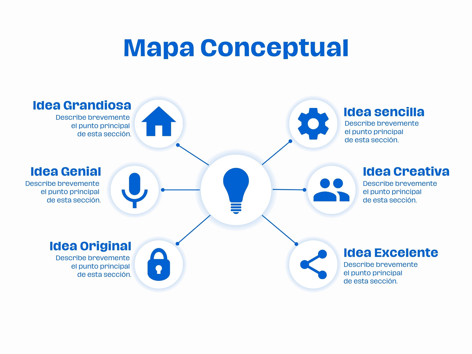 Mapa Conceptual simple moderno minimalista azul